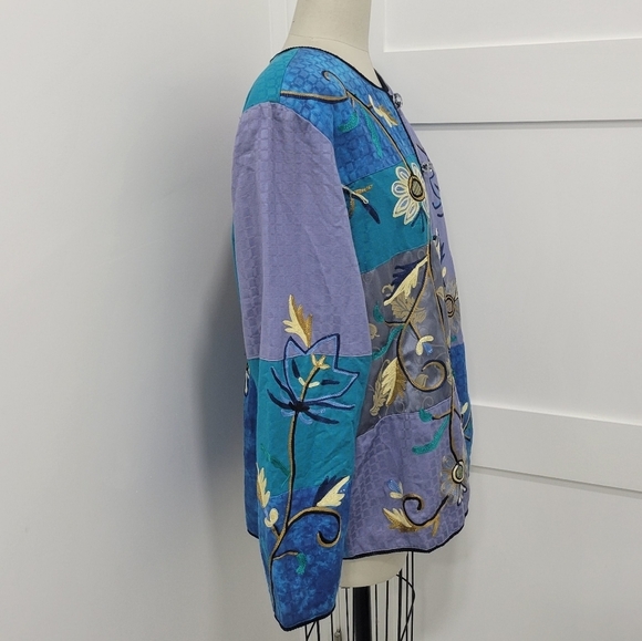 Vintage Draper's & Damon's Women's Artsy Patchwork Embroidered Jacket Size XL - Picture 4 of 16